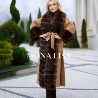 Palton Lung Loro Piano Lux Finschii Pisets Guler Lateral Mineci Beige